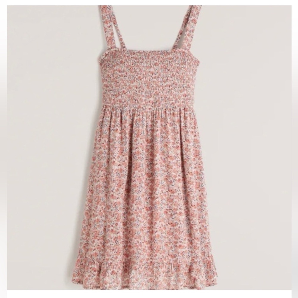 Abercrombie & Fitch Pink Floral Ruched Sun Dress Sleeveless‎ Mini Size XS